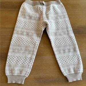 Janie and Jack Tan Patterned Knit Pants